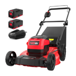PowerSmart 40V 21" Cordless Push Lawn Mower with 2 x 4.0ah Batteries and Charger, up to 1/4 Acre (MB2400B)
