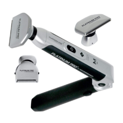 Platinum Pro by MANGROOMER New Back Shaver with 3 Shock Absorber Flex Heads, Power Hinge, Extreme Reach Handle & Bonus Case! (Generation 8.0), 4 Piece Set