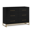 Delta Children Jade 6 Drawer Dresser with Interlock Drawer System, Black Ebony/Melted Bronze