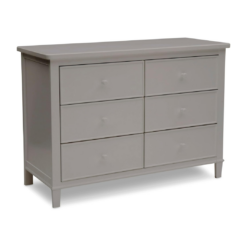 Delta Children Haven 6 Drawer Dresser with Interlocking Drawers - Greenguard Gold Certified, Grey