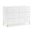 Delta Children Essex 6 Drawer Dresser, Bianca White/Natural