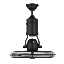 Craftmade Bellows III 21-in Flat Black with Flat Black Blades Covered Outdoor Cage Ceiling Fan Without Light 3 -Blade