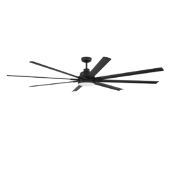 Craftmade Rush 84-in Flat Black with Flat Black Blades Integrated LED Uncovered Outdoor Ceiling Fan With Light 8 -Blade