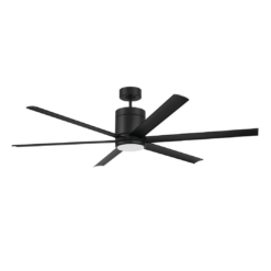 Craftmade Tate 65-in Flat Black with Flat Black Blades Integrated LED Uncovered Outdoor Ceiling Fan With Light 6 -Blade