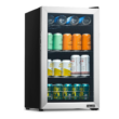 NewAir Small Cooler 2.4 Cu. Ft. Mini Fridge for Bedroom in Stainless Steel, 100 Can Capacity Beverage Refrigerator