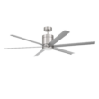 Craftmade Tate 65-in Brushed Polished Nickel with Brushed Nickel Blades Integrated LED Ceiling Fan With Light 6 -Blade