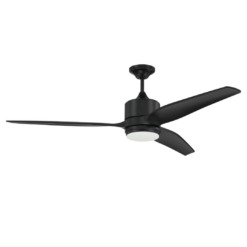 Craftmade Mobi 60-in Flat Black with Flat Black Blades Integrated LED Uncovered Outdoor Ceiling Fan With Light 3 -Blade