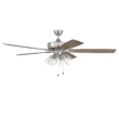 Craftmade Super Pro 104 60-in Brushed Polished Nickel with Driftwood/Grey Walnut Blades