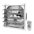 iLIVING Smart Remote Shutter Exhaust Fan 20-in Hardwired Indoor Silver Wall Mounted Fan