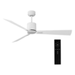 iLiving Quiet BLDC Indoor Ceiling Fan with Remote Control, 3 Blades 6 Speeds, 56 Inches, 6300 CFM, White/Wood Finish
