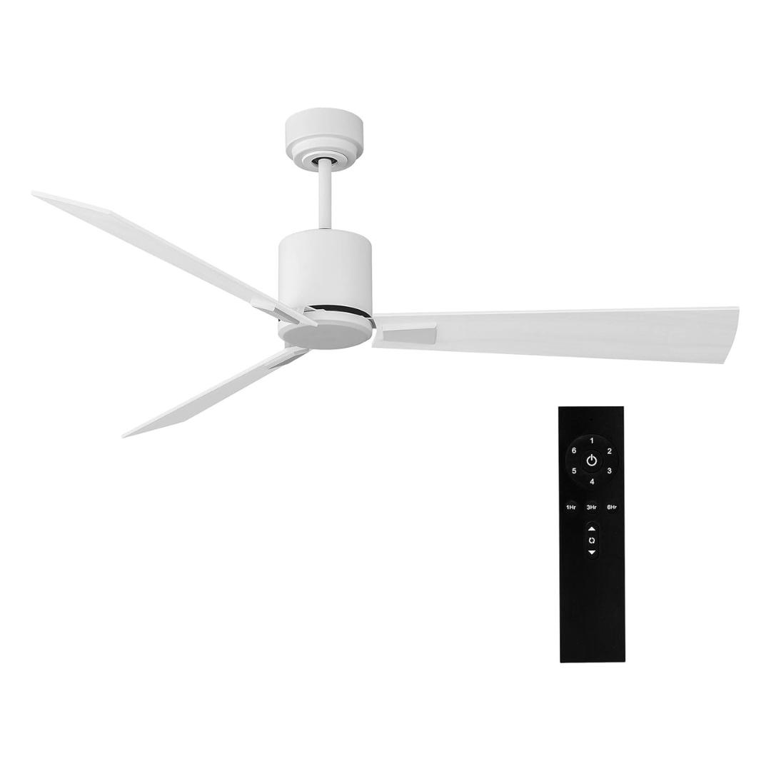 iLiving Quiet BLDC Indoor Ceiling Fan with Remote Control, 3 Blades 6 Speeds, 56 Inches, 6300 CFM, White/Wood Finish iLiving Quiet BLDC Indoor Ceiling Fan with Remote Control, 3 Blades 6 Speeds, 56 Inches, 6300 CFM, White/Wood Finish