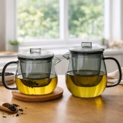 Borosilicate Glass Teapot with Infuser and Lid – Stovetop and Dishwasher Safe Tea Maker