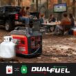 PowerSmart 3800-Watt Portable Inverter Generator with Dual Fuel, CO Protect, 30 amp for RV, Home Use and Emergency Backup