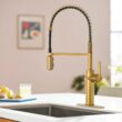 Moen Joric Brushed Gold Single Handle Deck-mount Pull-down Kitchen Faucet with Sprayer (Includes Deck Plate) Moen Joric Brushed Gold Single Handle Deck-mount Pull-down Kitchen Faucet with Sprayer (Includes Deck Plate)