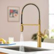 Moen Joric Brushed Gold Single Handle Deck-mount Pull-down Kitchen Faucet with Sprayer (Includes Deck Plate) Moen Joric Brushed Gold Single Handle Deck-mount Pull-down Kitchen Faucet with Sprayer (Includes Deck Plate)