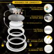 NUWATT Ultra Slim Gimbal Adjustable Lens White 6-in 1050 -Lumens Switchable Round Dimmable LED Canless Damp rated Recessed Downlight 12 -Pack