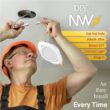 NUWATT Ultra Slim Gimbal Adjustable Lens White 6-in 1050 -Lumens Switchable Round Dimmable LED Canless Damp rated Recessed Downlight 12 -Pack
