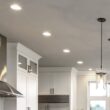 Luxrite White 6-in 1150 -Lumens Switchable white Round Dimmable LED Canless Damp rated Recessed Downlight 12 -Pack
