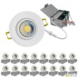 NUWATT Adjustable Lens Gimbal Lights White 3-in 600 -Lumens Switchable Round Dimmable LED Canless Wet rated Recessed Downlight 16 -Pack