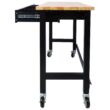 Tatayosi 60in Work Bench Workbench with Drawer Storage Heavy Duty Bamboo Wood Work Table with Wheels for Garage Home Office