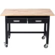 Siavonce N/O 48-in L x 38-in H 2 -Drawers Black Wood Work Bench