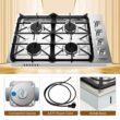 GZMR 30 Inch Gas Cooktop with 4 Powerful Burners and ABS Knobs 30-in 4 burners Stainless steel Gas Cooktop