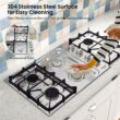 GZMR 30 Inch Gas Cooktop with 4 Powerful Burners and ABS Knobs 30-in 4 burners Stainless steel Gas Cooktop