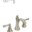Moen Wynford Brushed Nickel Widespread 2-handle WaterSense High-arc Commercial/Residential Handle Bathroom Sink Faucet with Drain