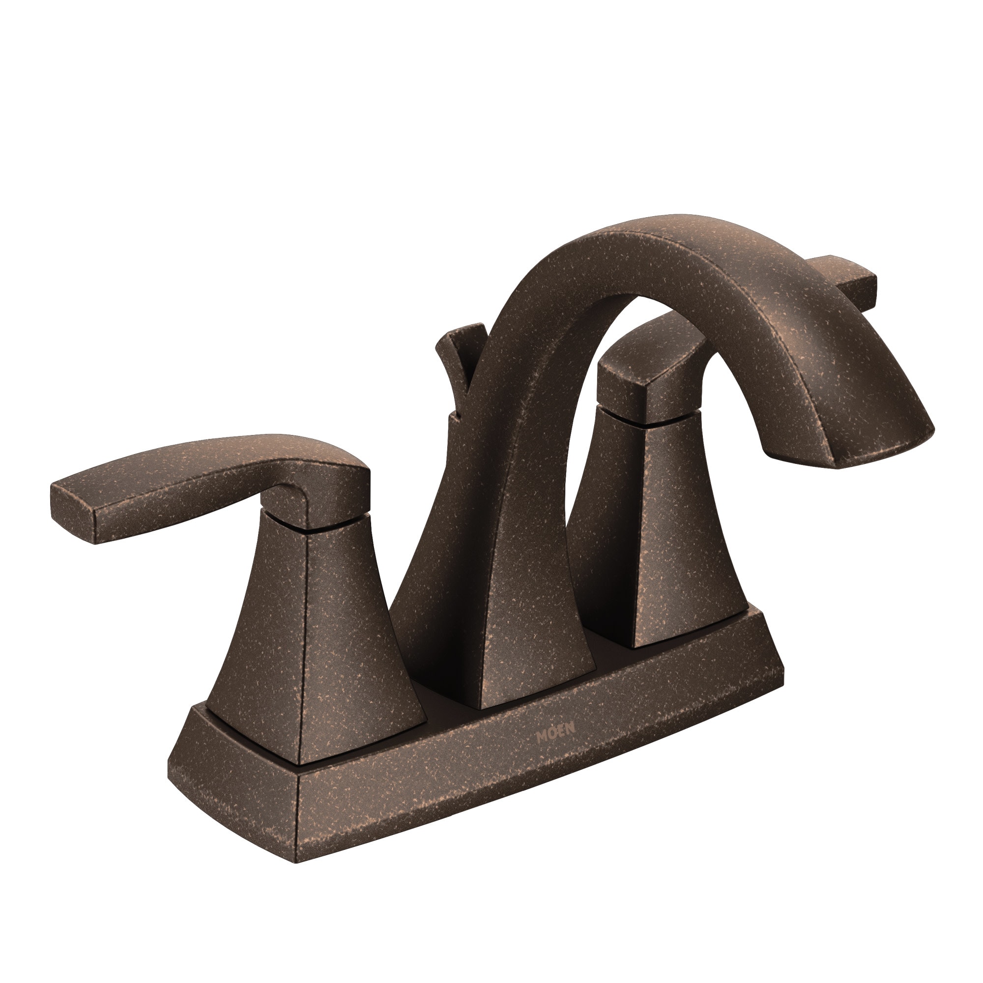 Moen Oil Rubbed Bronze 4-in centerset 2-handle WaterSense High-arc Commercial/Residential Handle Bathroom Sink Faucet with Drain with Deck Plate Moen Oil Rubbed Bronze 4-in centerset 2-handle WaterSense High-arc Commercial/Residential Handle Bathroom Sink Faucet with Drain with Deck Plate