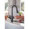 Moen Essie Mediterranean Bronze Single Handle Deck-mount Touchless Pull-down Kitchen Faucet with Sprayer (Includes Deck Plate) (Includes Soap Dispenser)