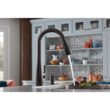 Moen Essie Mediterranean Bronze Single Handle Deck-mount Touchless Pull-down Kitchen Faucet with Sprayer (Includes Deck Plate) (Includes Soap Dispenser)