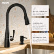 Moen Essie Matte Black Single Handle Deck-mount Touchless Pull-down Kitchen Faucet with Sprayer (Includes Deck Plate) (Includes Soap Dispenser) Moen Essie Matte Black Single Handle Deck-mount Touchless Pull-down Kitchen Faucet with Sprayer (Includes Deck Plate) (Includes Soap Dispenser)