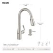 Moen Essie Matte Black Single Handle Deck-mount Touchless Pull-down Kitchen Faucet with Sprayer (Includes Deck Plate) (Includes Soap Dispenser) Moen Essie Matte Black Single Handle Deck-mount Touchless Pull-down Kitchen Faucet with Sprayer (Includes Deck Plate) (Includes Soap Dispenser)