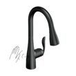 Moen Arbor Matte Black Single Handle Deck-mount Pull-down Kitchen Faucet with Sprayer (Includes Deck Plate)