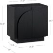 Nathan James Iris Mid-Century Modern Credenza, Black Sideboard Buffet, Living Room Wood Storage Cabinet with Arched Cabinet Doors, Black Credenza Cabinet for Kitchen or Living Room, Black Oak