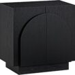 Nathan James Iris Mid-Century Modern Credenza, Black Sideboard Buffet, Living Room Wood Storage Cabinet with Arched Cabinet Doors, Black Credenza Cabinet for Kitchen or Living Room, Black Oak