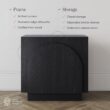 Nathan James Iris Mid-Century Modern Credenza, Black Sideboard Buffet, Living Room Wood Storage Cabinet with Arched Cabinet Doors, Black Credenza Cabinet for Kitchen or Living Room, Black Oak