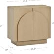 Nathan James Iris Mid-Century Modern Credenza, Light Brown Sideboard Buffet, Living Room Wood Storage Cabinet with Arched Cabinet Doors, White Oak