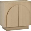 Nathan James Iris Mid-Century Modern Credenza, Light Brown Sideboard Buffet, Living Room Wood Storage Cabinet with Arched Cabinet Doors, White Oak