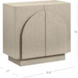 Nathan James Iris Mid Century Modern Arched Curio Cabinet with Beige Linen Finish, Wooden Storage Cabinet with Doors