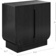 Nathan James Joey Mid Century Modern Storage Cabinet, Arched Accent Cabinet with Rounded Bottom Edges and Integrated Door Pull Cutouts, Black Oak