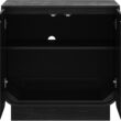 Nathan James Joey Mid Century Modern Storage Cabinet, Arched Accent Cabinet with Rounded Bottom Edges and Integrated Door Pull Cutouts, Black Oak