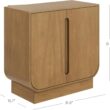 Nathan James Joey Mid Century Modern Storage Cabinet, Arched Accent Cabinet with Rounded Bottom Edges and Integrated Door Pull Cutouts, Light Brown