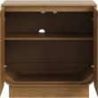 Nathan James Joey Mid Century Modern Storage Cabinet, Arched Accent Cabinet with Rounded Bottom Edges and Integrated Door Pull Cutouts, Light Brown
