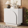 Nathan James Iris Mid-Century Modern White Wood Credenza with Arched Cabinet Doors for Living Room