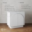 Nathan James Iris Mid-Century Modern White Wood Credenza with Arched Cabinet Doors for Living Room