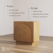 Nathan James Iris Mid-Century Modern Wood Sideboard Storage Accent Cabinet, with Arched Doors and Adjustable Shelves for Kitchen or Living Room