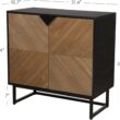 Nathan James Enloe Modern Sideboard Buffet Storage Accent Cabinet Black with Doors in a Rustic Pine Wood Finish and Matte Metal Base for Hallway, Entryway, Kitchen or Living Room, Walnut Brown/Black