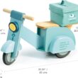 Tender Leaf Toys - Delivery Scooter - Wooden Ride-On Toy for Toddlers with Rubber Trimmed Wheels - Role-Play Scooter with Canvas Bag - Develop Social, Language and Gross Motor Skills - Age 2+