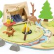 Tender Leaf Toys - Wildlife Camping Playset - Wooden Doll Sized Camping Set with Tent, Campfire, Fishing Rod & Accessories - Imaginative Play Set - Develop Storytelling & Fine Motor Skills - Age 3+